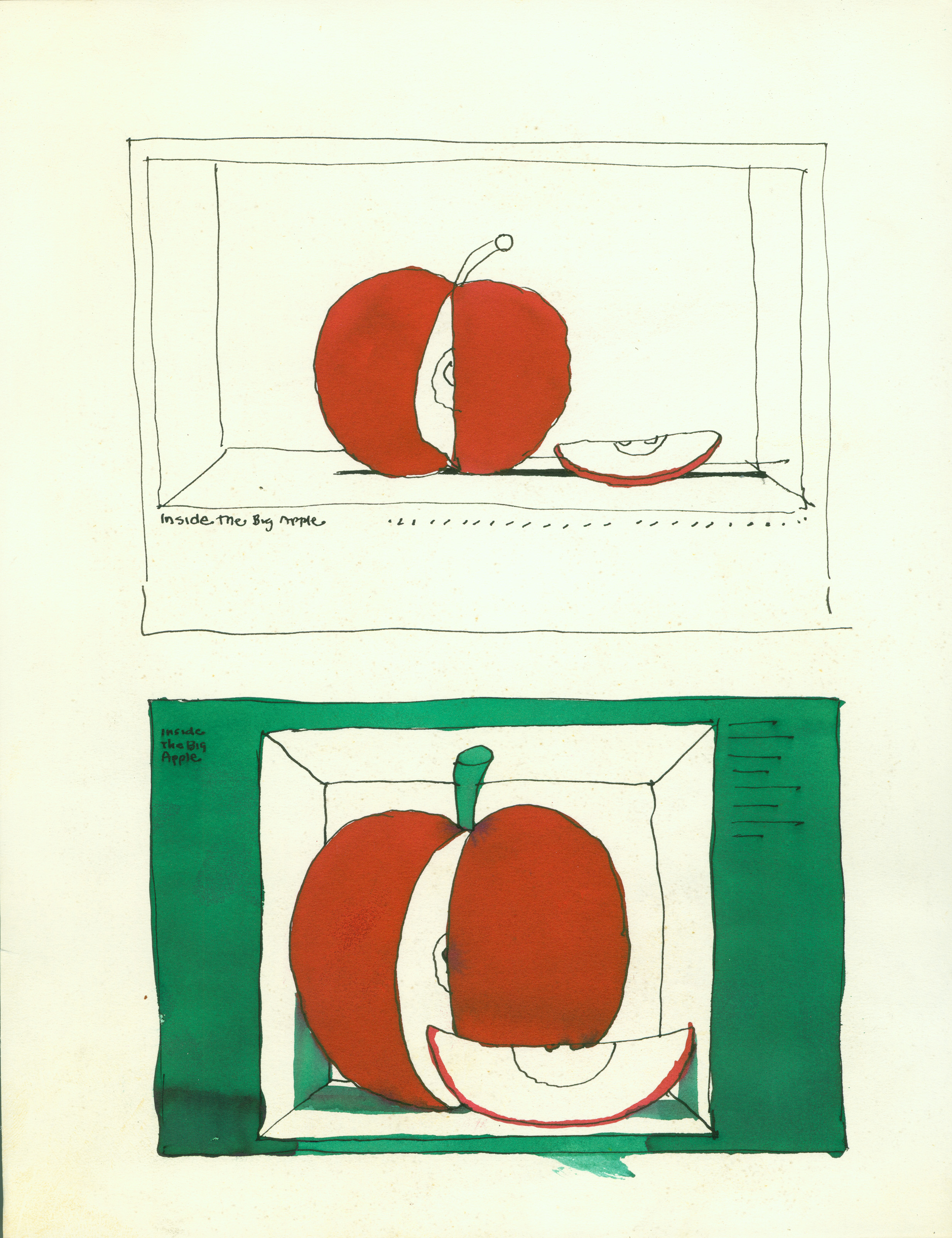 Exhibition poster sketch of apple